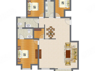 3室2厅 136.15平米