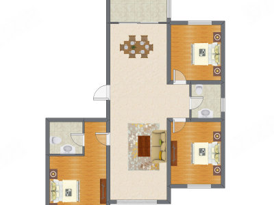 3室1厅 145.85平米