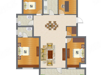 4室2厅 127.10平米