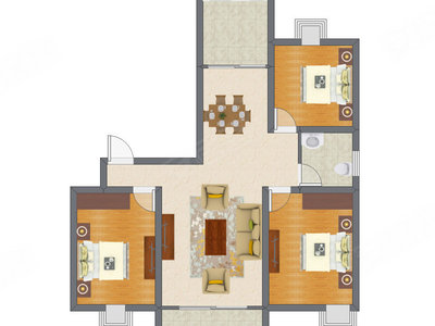 3室2厅 118.10平米