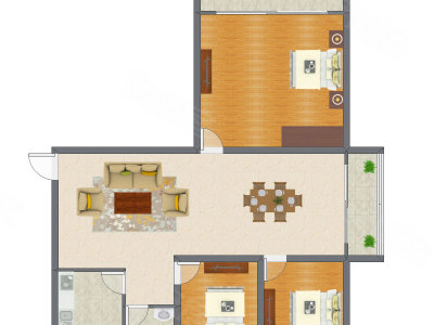 3室2厅 95.97平米