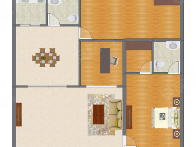 2室2厅 99.81平米户型图