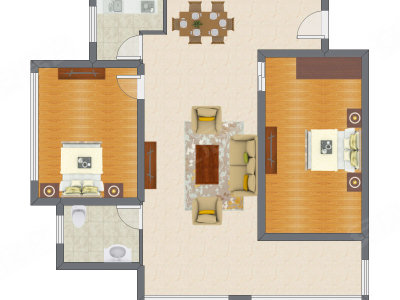 2室2厅 152.00平米户型图