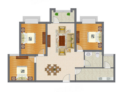 3室2厅 90.85平米