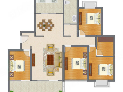 4室2厅 155.79平米