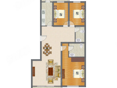 3室2厅 169.57平米户型图