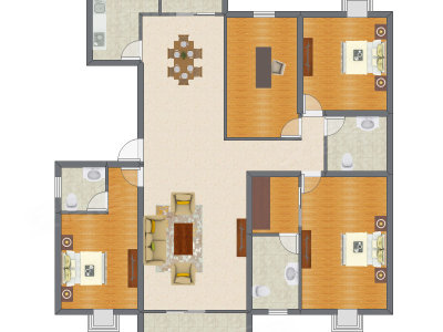 4室2厅 189.00平米