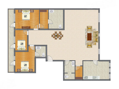 3室2厅 236.69平米户型图