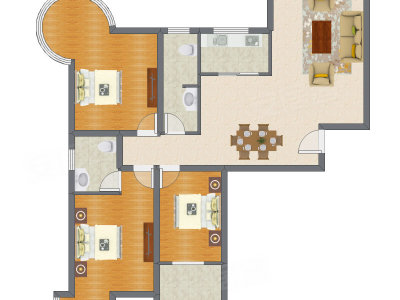 3室2厅 146.52平米