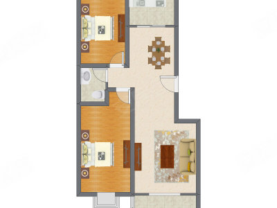 2室2厅 99.55平米