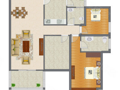 3室2厅 98.21平米