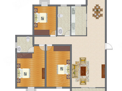 3室2厅 135.95平米