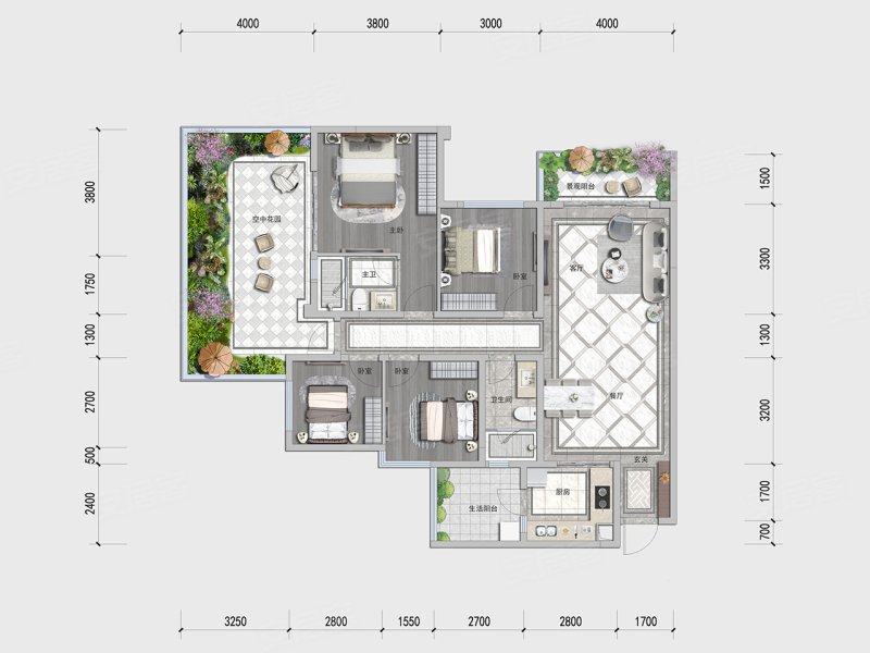 滨江郦城4室2厅118㎡107万二手房图片