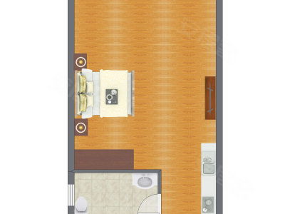1室0厅 41.42平米户型图