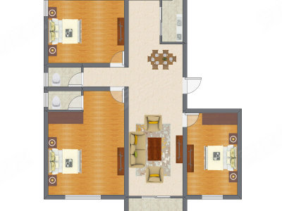 3室2厅 151.60平米