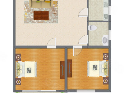 2室1厅 73.00平米