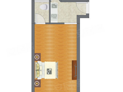 1室0厅 33.65平米