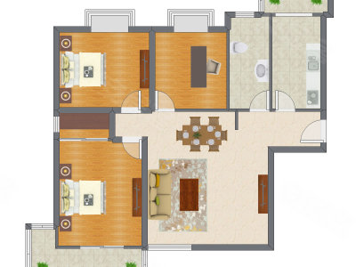 3室2厅 139.50平米户型图