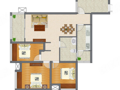 3室2厅 97.60平米