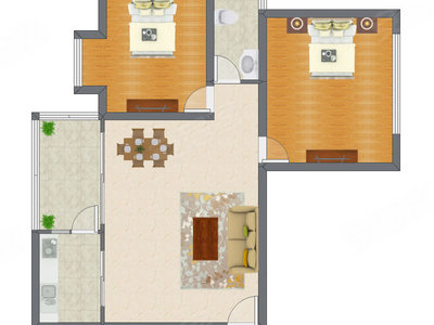 2室2厅 101.47平米