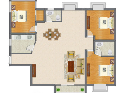 3室2厅 137.50平米