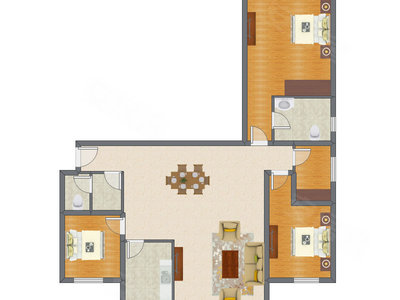 3室2厅 146.67平米户型图
