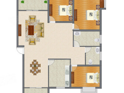 3室2厅 123.53平米