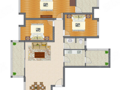 3室2厅 141.31平米
