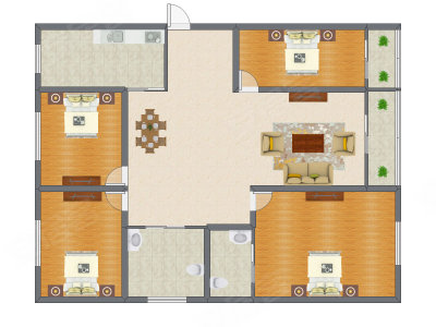 4室2厅 179.00平米户型图