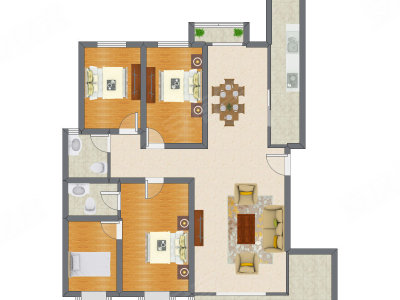 4室2厅 173.36平米