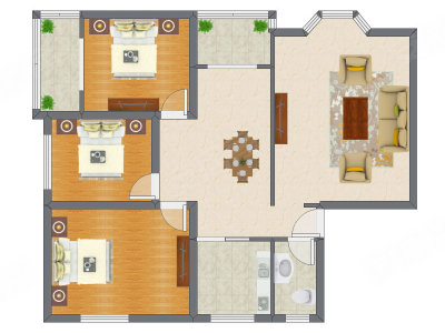 3室2厅 135.45平米