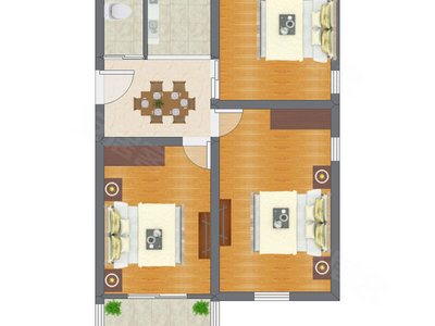 3室1厅 68.55平米