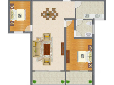 2室2厅 96.80平米