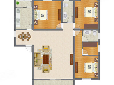 3室2厅 124.00平米