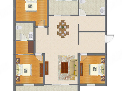 3室2厅 143.56平米
