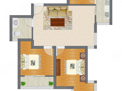 2室1厅 94.16平米