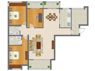 3室2厅 130.24平米