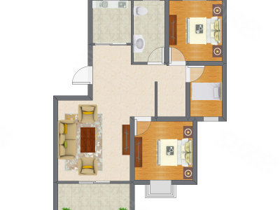 3室2厅 102.75平米