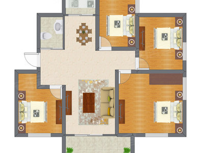 4室2厅 80.90平米
