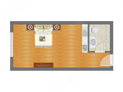 1室0厅 47.61平米户型图