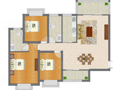 3室2厅 131.14平米