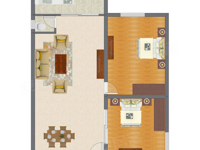 2室1厅 97.18平米户型图