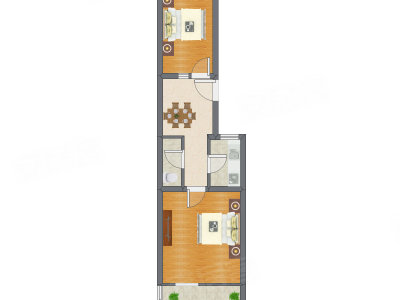 2室1厅 38.50平米