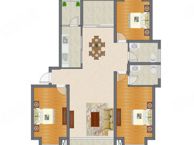3室2厅 150.89平米