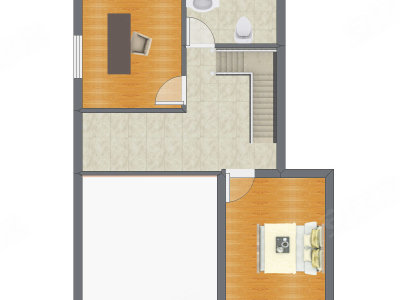 2室2厅 50.11平米
