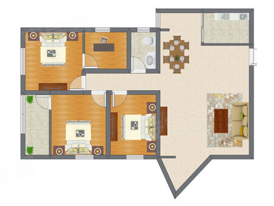 3室2厅 118.27平米户型图