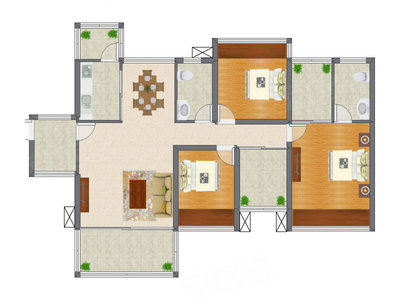 3室2厅 125.65平米