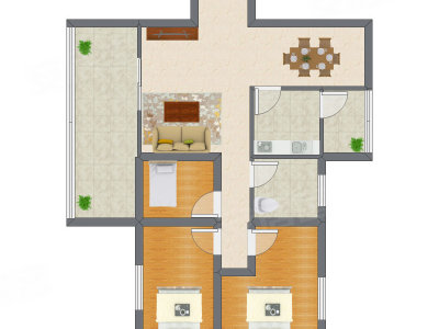 3室2厅 90.90平米