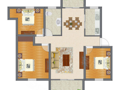 3室2厅 83.30平米