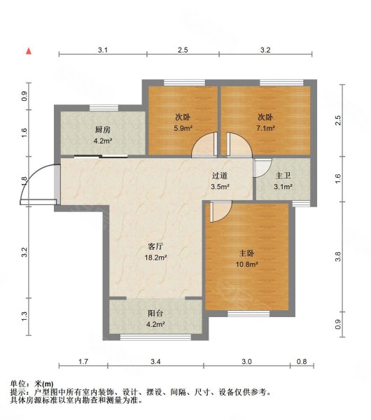 汇福家园泰顺里3室2厅1卫94.49㎡南北338万